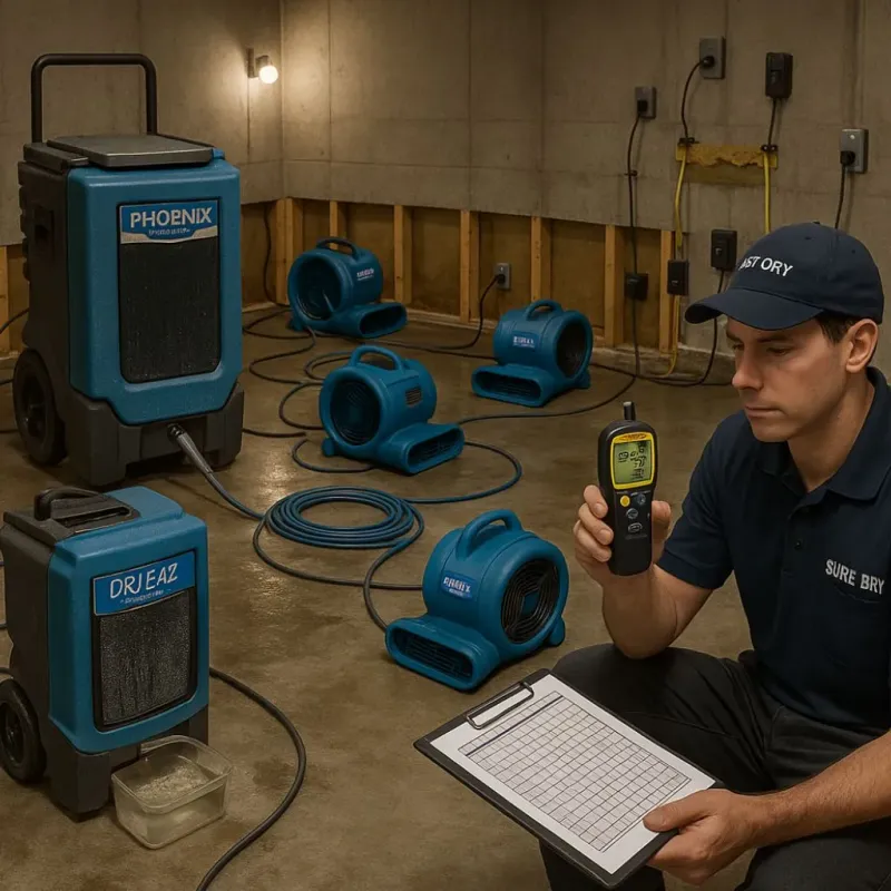 Structural Drying and Dehumidification process in Melrose, NY
